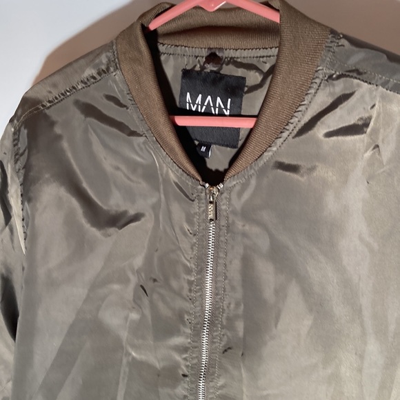 Boohoo grandpa Man Dadcare Normal Zipper Up Wind Breaker Jacket y2k coat - Picture 5 of 16